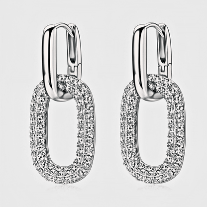 Vittoria Earrings - 2.16ct Moissanite hoop earrings in 925 sterling silver. | Moissanite Drop-earrings