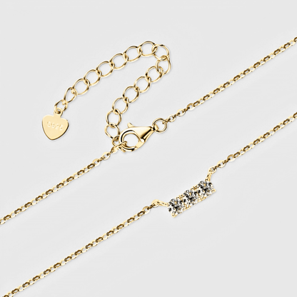 Linea Pendant - Inlaid Moissanite Necklace/ pendant in 18k gold.