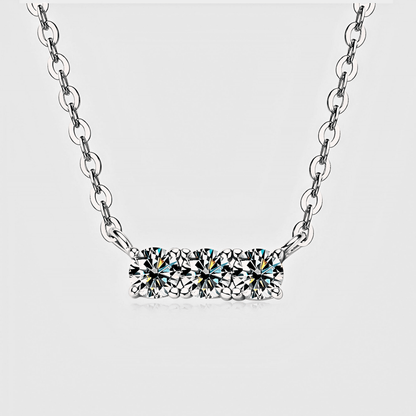 Linea Pendant - Inlaid Moissanite Necklace/ pendant in 925 sterling silver.