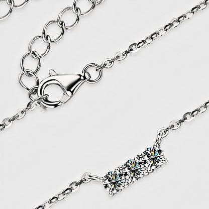 Linea Pendant - Inlaid Moissanite Necklace/ pendant in 925 sterling silver.