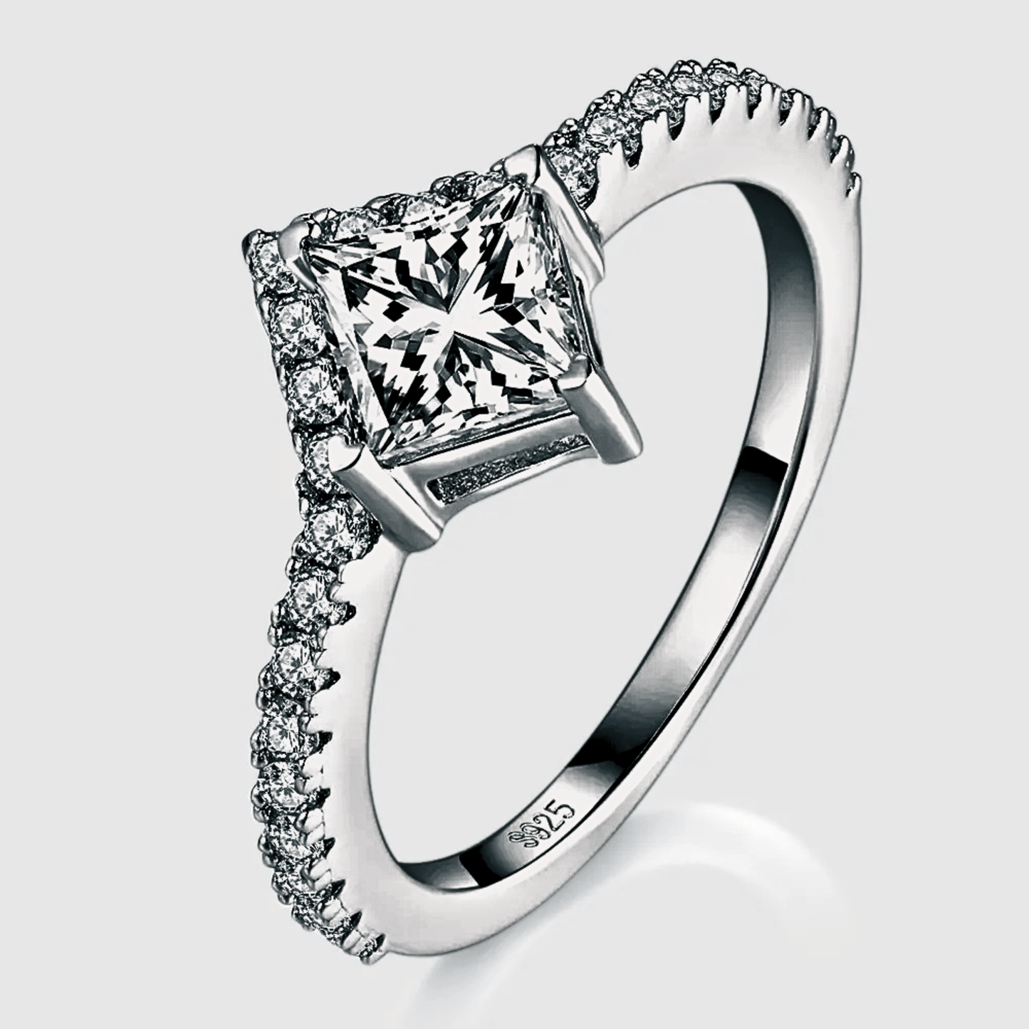 Lucia Duo 1ct - a moissanite double ring in 925 sterling silver. | silver Moissanite ring