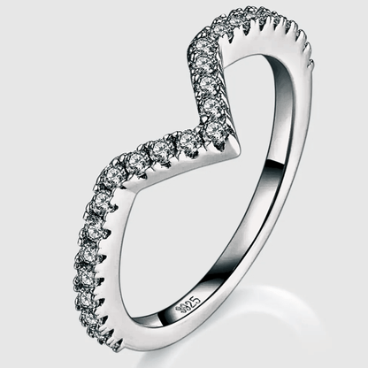 Lucia Duo 1ct - a moissanite double ring in 925 sterling silver. | silver Moissanite ring