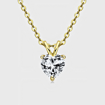 Venere Pendant 1ct - Heart shaped moissanite necklace/pendant in 18k gold. | Moissanite heart necklace