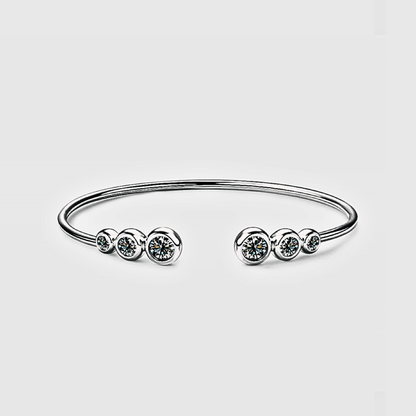Taormina Bangle - 1.8 ct open Moissanite  Bracelet in 925 sterling silver