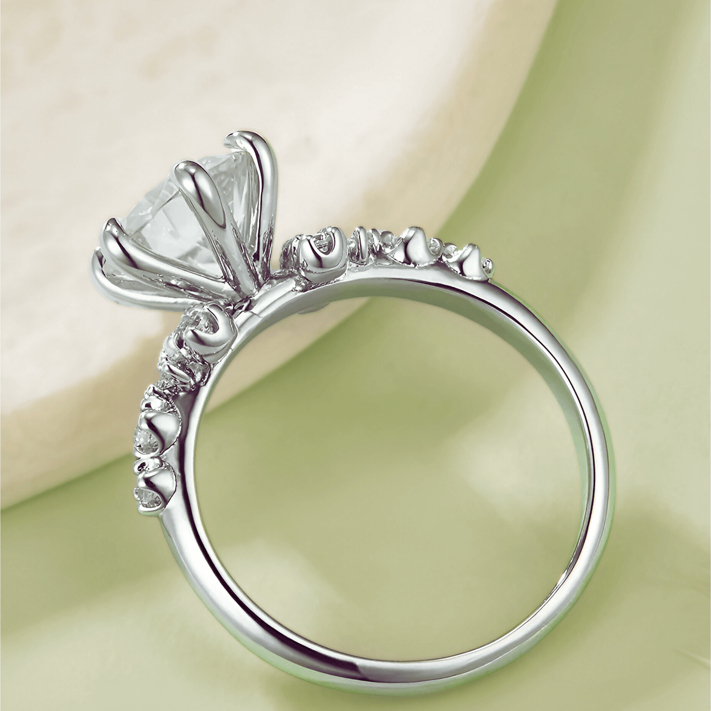 Dama Ring 2ct - A moissanite solitaire ring in 925 sterling silver. |  silver moissanite ring