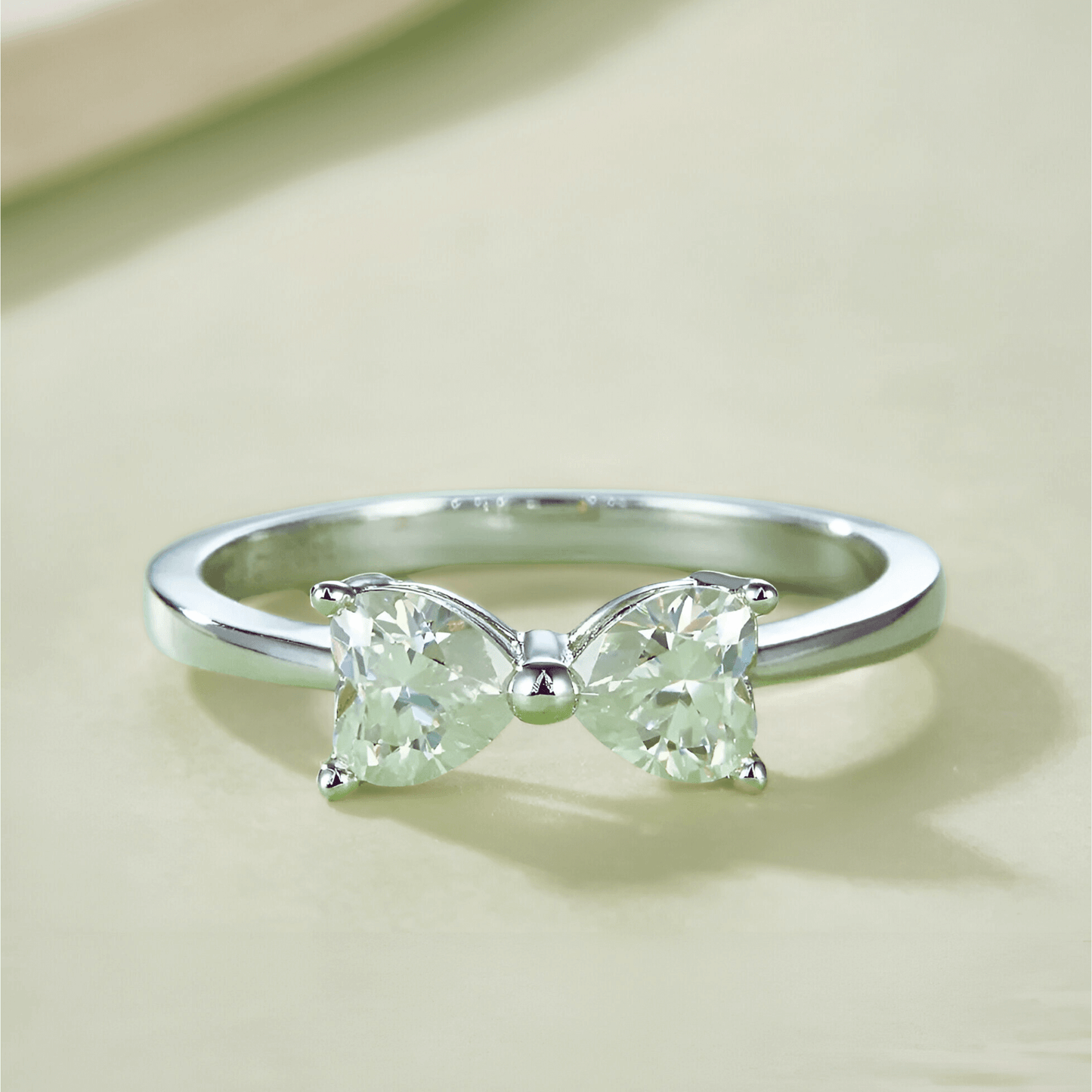 Fiocchetto Ring 1ct - A bow shaped moissanite ring in 925 sterling silver. | Moissanite Bow Ring