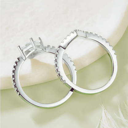 Lucia Duo 1ct - a moissanite double ring in 925 sterling silver. | silver Moissanite ring