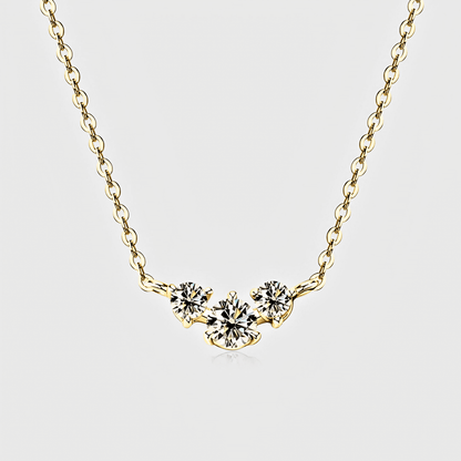Cosima Pendant 0.5ct - Inlaid Moissanite necklace in 18k gold.